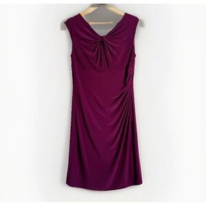 Lauren Ralph Lauren Womens Purple Ruched Career Dress 14 Quiet Luxury Jewel Tone